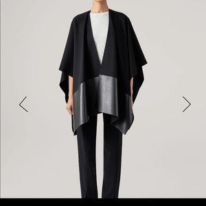 St. John Milano knit and leather wrap. One size in black. New with tags